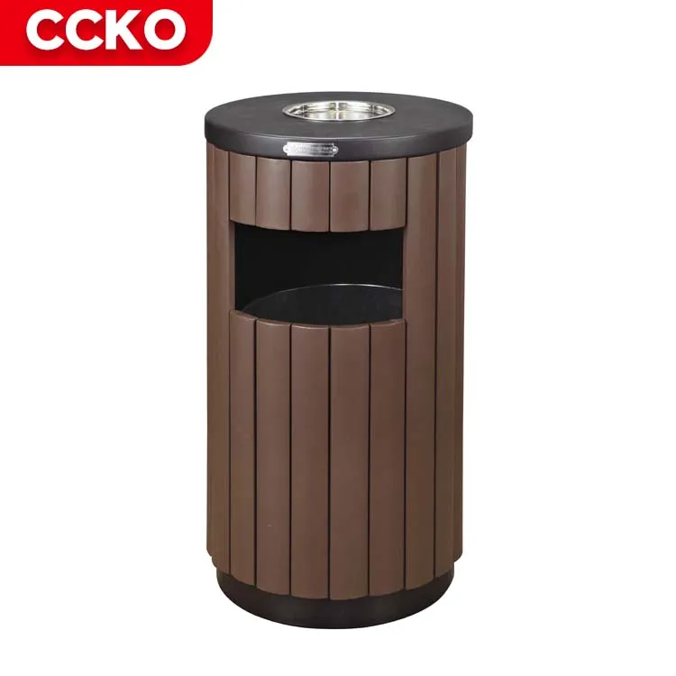 Hot Sale Iron Baking Paint Plastic Parks Streets Backyard Patio Engineering Garbage Bin Waste Bins Garbage Can Outdoor Trash Can