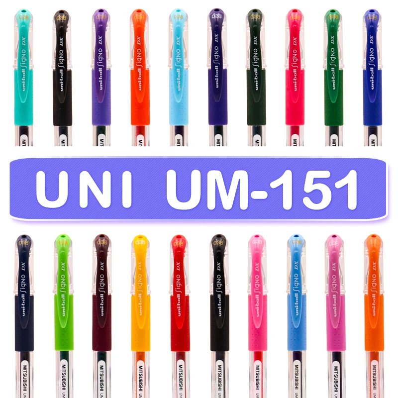 Imagem -06 - Japão Uni Ball Signo Um151 0.38 mm Bullet Point Colorido Gel Tinta Canetas Assinatura Pen Business Office Student School Suprimentos 20 Pcs