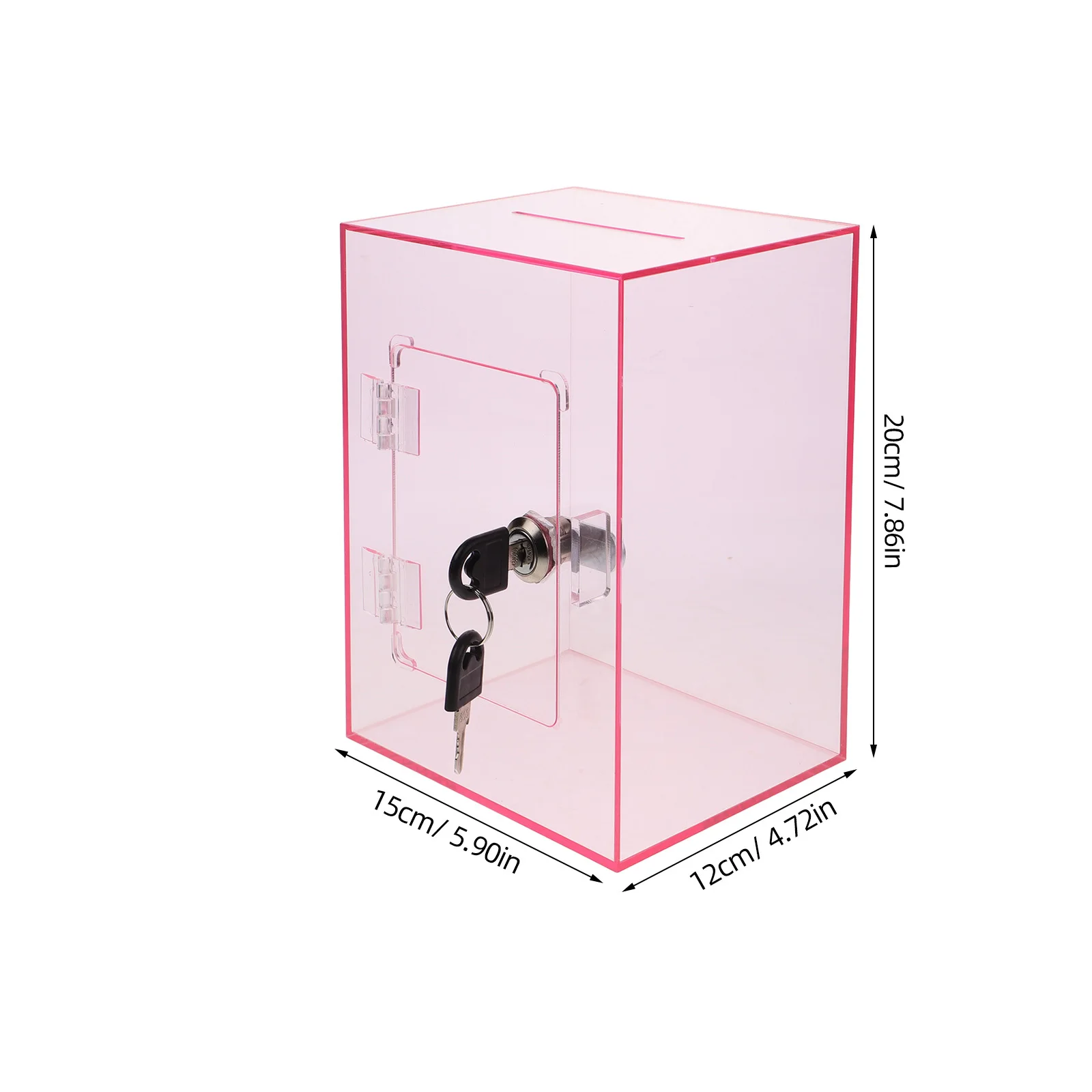 صندوق جمع الحروف القابل للقفل ذو سعة كبيرة من الأكريليك الشفاف لترخيص التصويت وتخزين البريد العام #2