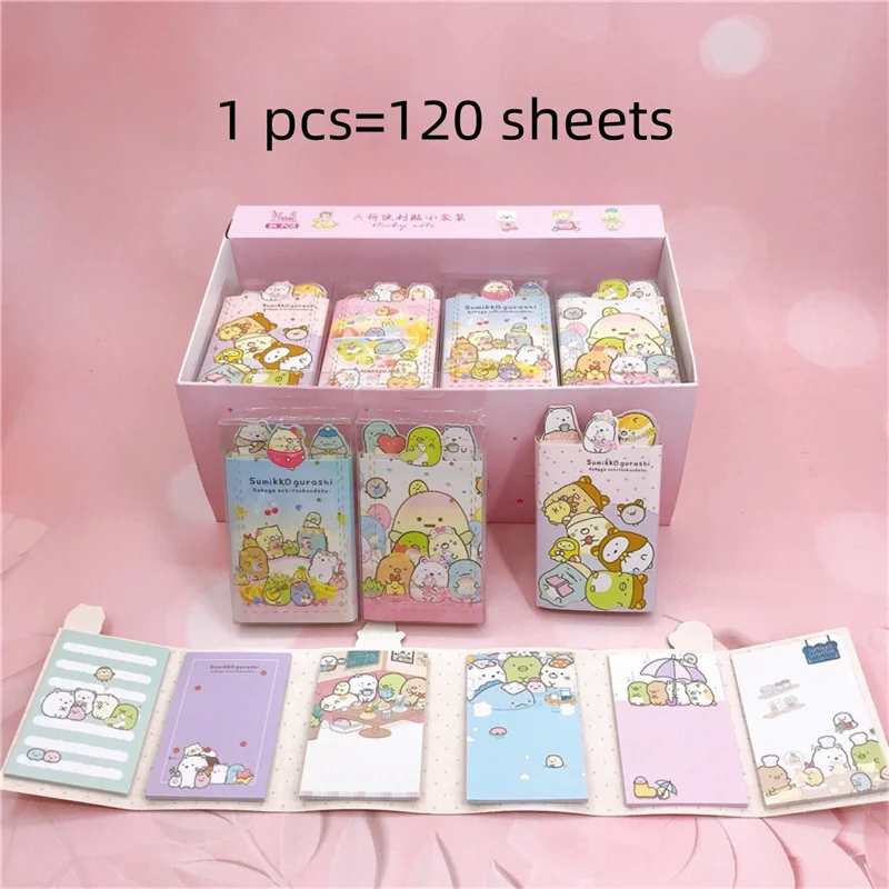 Imagem -04 - Sumikko Gurashi Folding Memo Pad Sticky Notes Bonito n Times Papelaria Etiqueta Notepad Bookmark Post Abastecimento Escolar Pcs por Lote