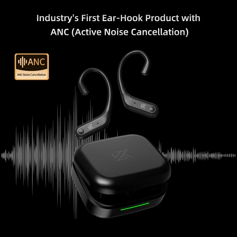 KZ AN01 سماعات أذن لاسلكية مزودة بخطاف بلوتوث 5.4 سماعات صوت HiFi مع علبة شحن للحد من الضوضاء