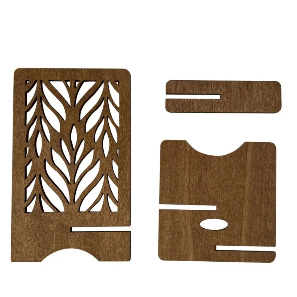 

Home Decor Hollow Desktop Phone Holder Boxwood Leaves Pattern Stand Bracket Heat Dissipation Retro Cellphone Standing Home
