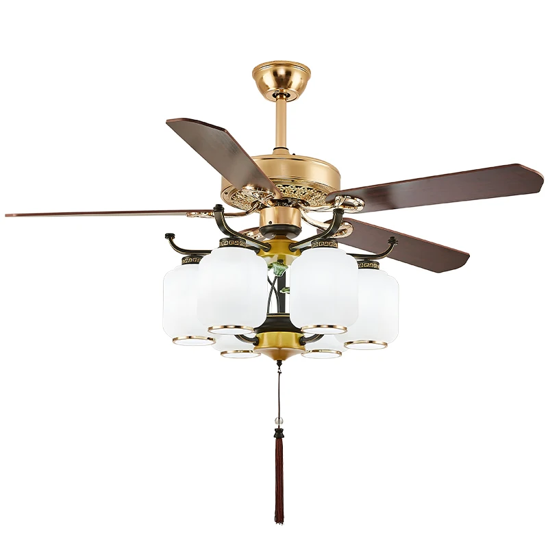 Fan Blades 52'' Ceiling Fan Light Style 5 Wood Retro Modern 80 Motor for 5 Years, Accessories for 2 Year DC Copper Motor