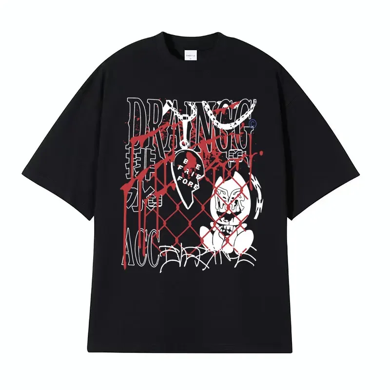 Limited Bladee Drain Gang Graphic Tee Shirt Men Women Harajuku Hip Hop Streetwear T-shirt High Quality Oversized Cotton T Shirt