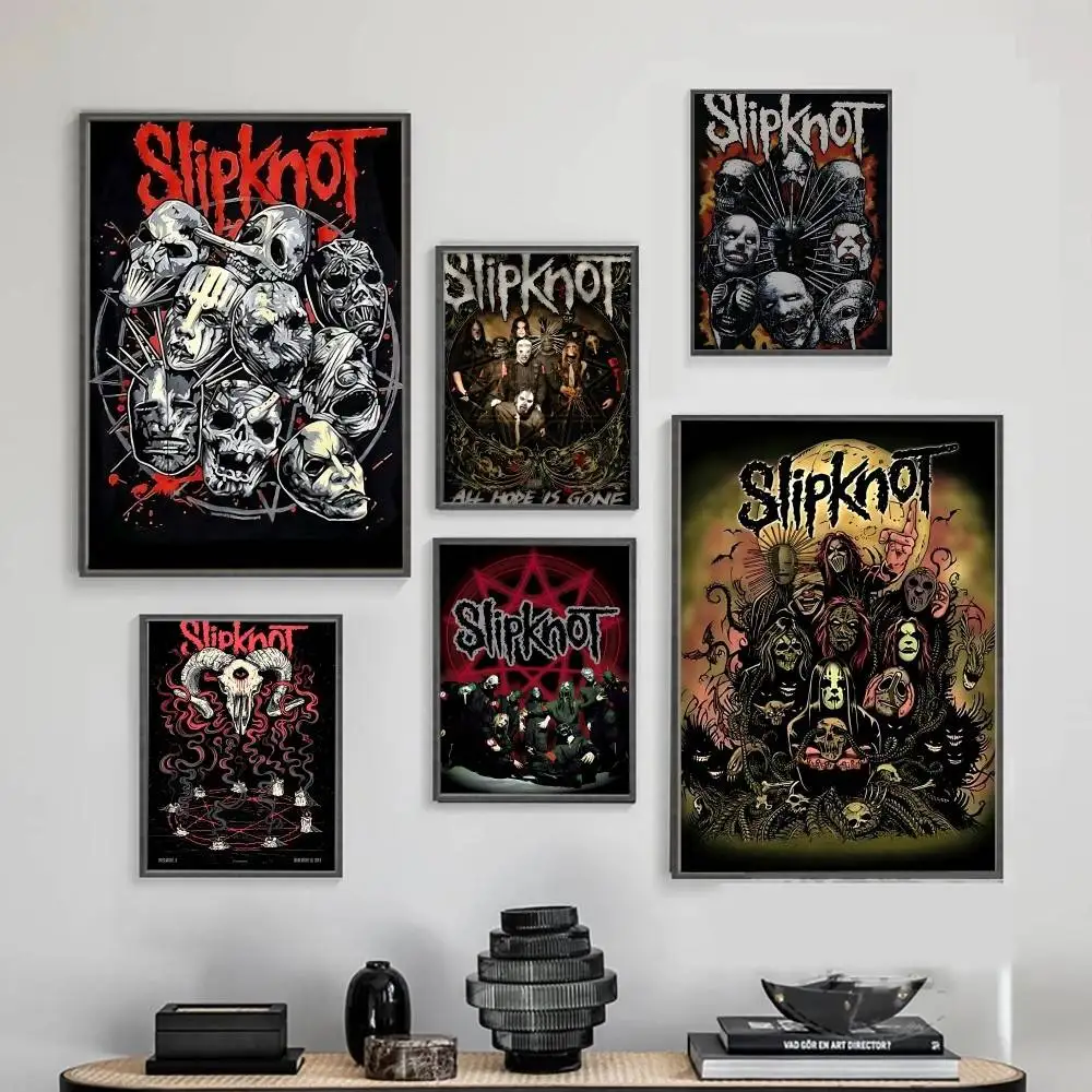 S-Slipknot Rock Roll Band Poster Sticky Posters Waterproof Paper Sticker Coffee House Bar Home Decor