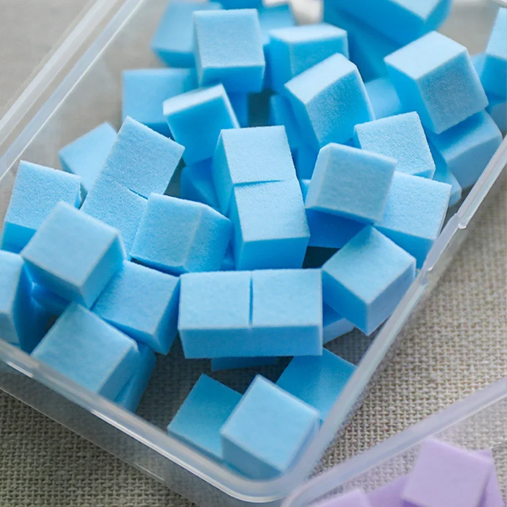 Small Cube Nail Blending Sponge Set, Pastel Pink Purple Green Gradient Foam Sponges, Easy DIY Ombre & Blush Nail Design Tool view 3