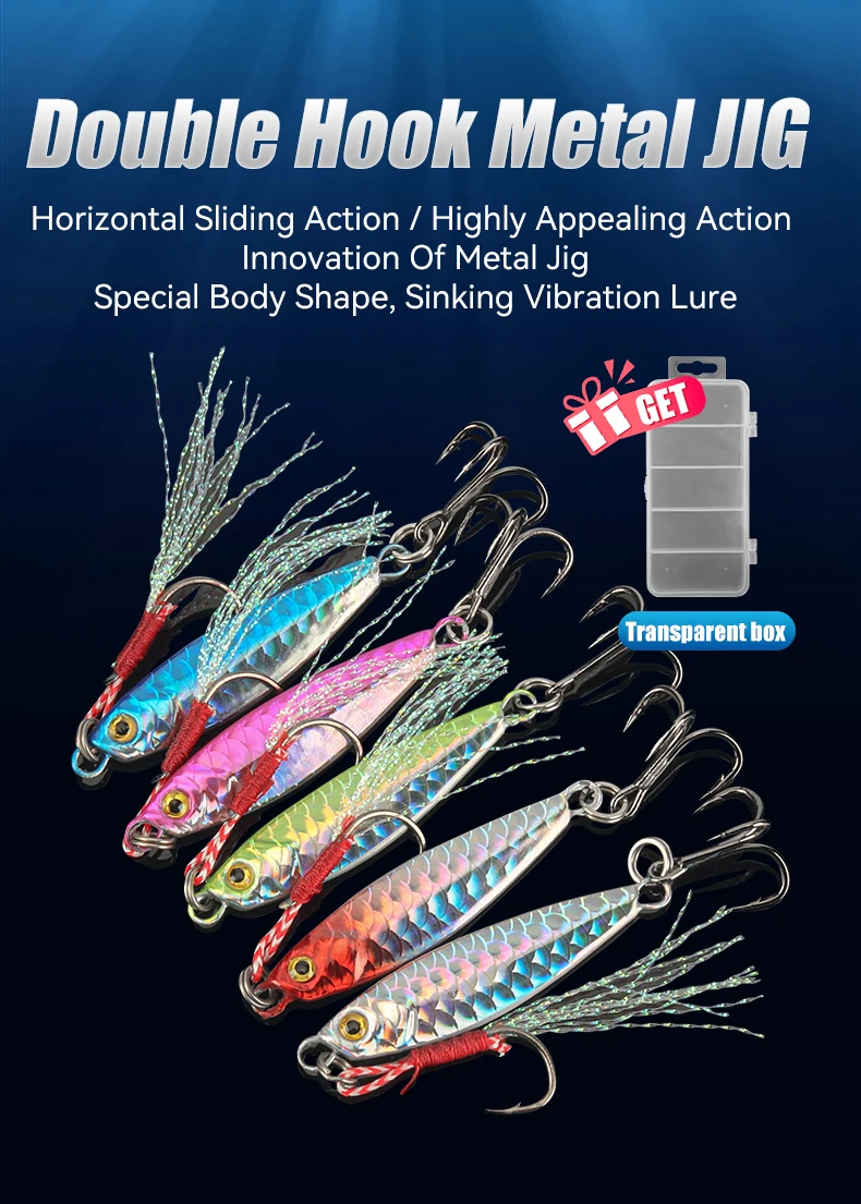 LEYDUN 10g 15g 20g Metall-Jig-Angelköder 5 Stück Trolling-Hartköder Bass-Seelocken Tackle Forellen-Jigging-Köder Jigs Salzwasser – Detail 1