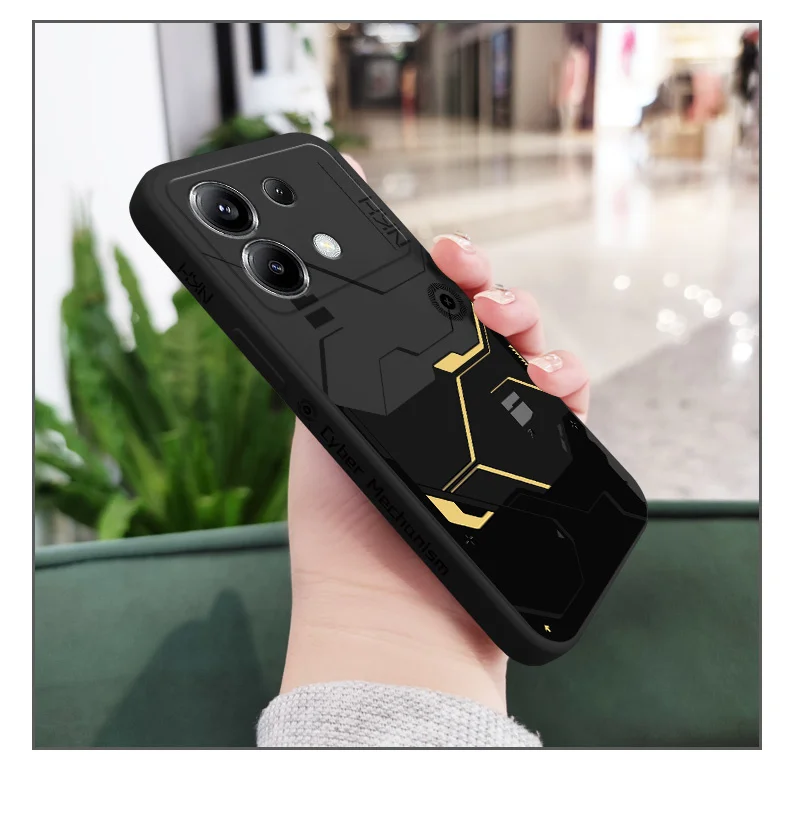 Gold Maschinen Telefon Fall Für Xiaomi Poco F8 F7 X7 X6 F6 M6 M5 M5S F5 X5 F4 X4 M4 F3 X3 Ultra Pro GT Silikon Abdeckung – Detail 9