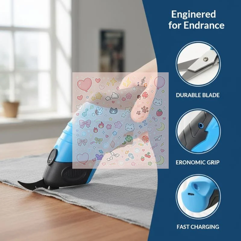 3.6V Electric Scissors Fabric Cutting Machine Leather Tailor Scissors +Tungsten Steel Blades USB Charging Portable Power Tool
