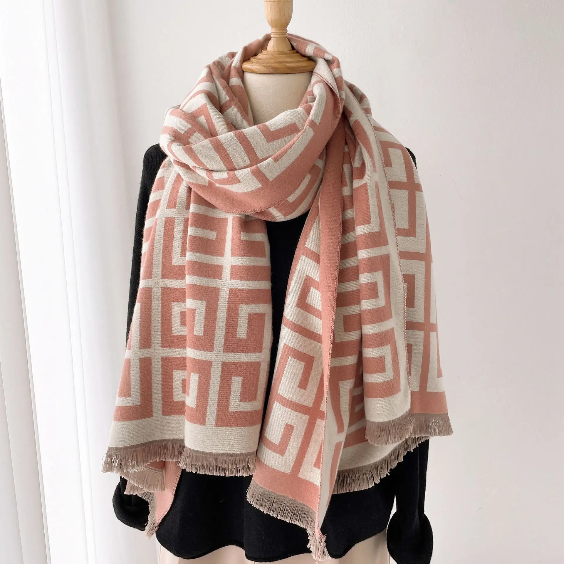 2022 winter cashmere scarf ladies warm cashmere blanket double-sided scarf female shawl female decorative square scarf