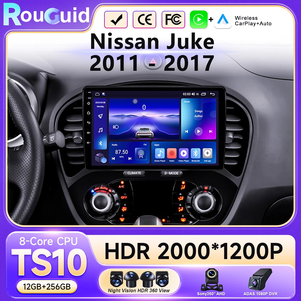Android 16 For Nissan Juke 2011 - 2017 2k DVD Screen Auto Multimedia Navigation GPS Auto Car Radio Video Stereo No 2din Carplay