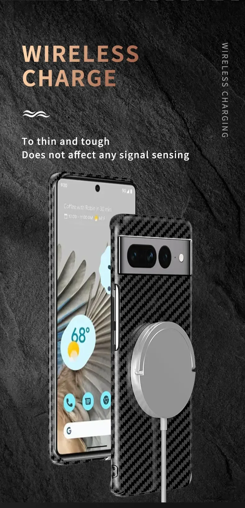 2023New Luxury Carbon Fiber Texture Pattern Magnetic Ultra Slim Case For Google Pixel 7 Pro Matte MagSafe Ring Armor Cover Coque