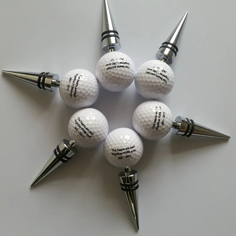 1 قطعة كرة جولف النبيذ مثبت زجاجي سبيكة كرة جولف النبيذ مثبت زجاجي مع صندوق 11.2X4.2X4.2 سنتيمتر سدادات زجاجات المشروبات البيرة