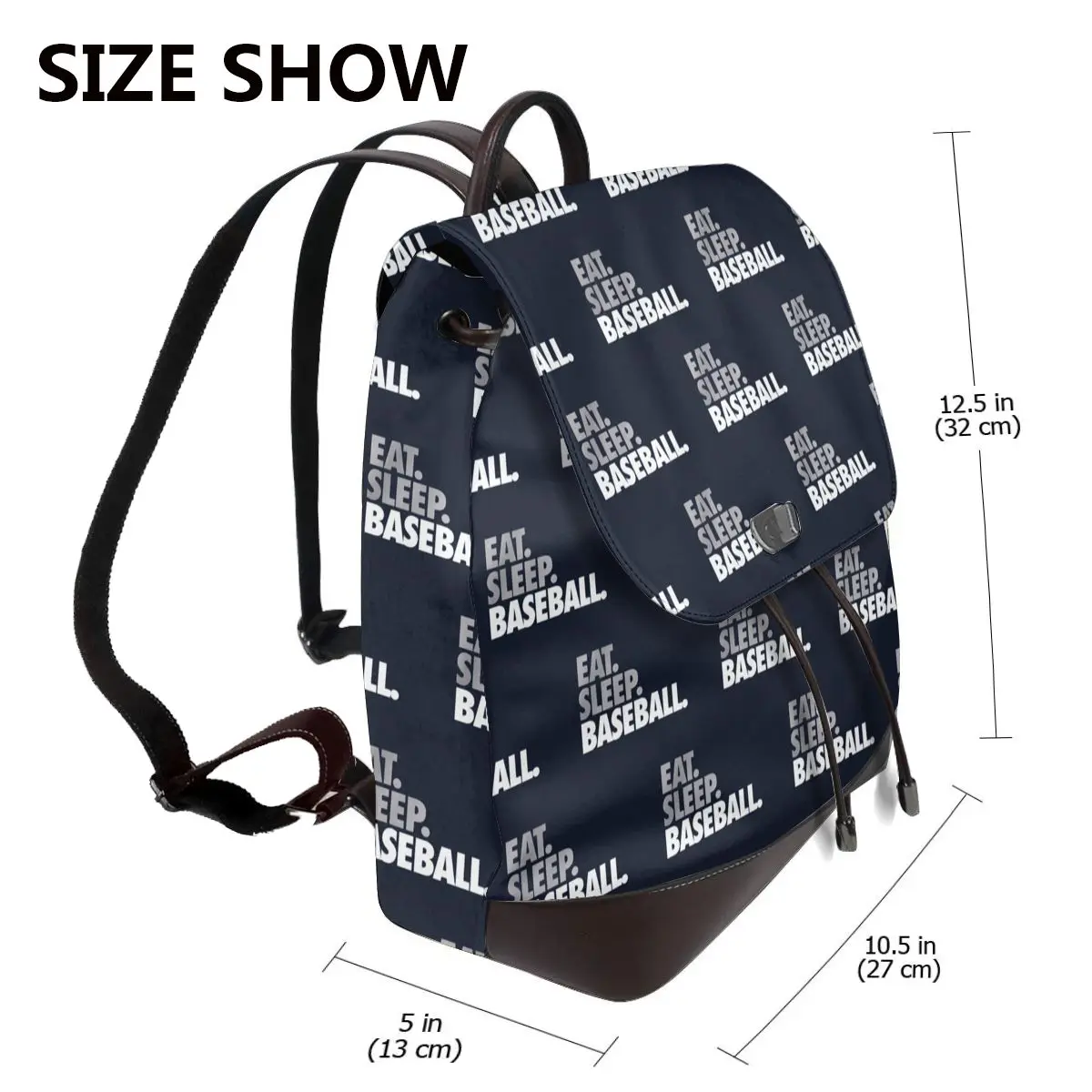 Eat Sleep Baseball Bookbag School Student Bags Hiking Travel Daypack for Women Fashion Derma Backpack
