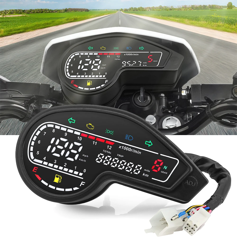 

Motorcycle Digital Speedometer LCD Odometer Fuel Meter Universal DC12V LED LCD Tachometer Indicator for Honda NXR150 NXR125