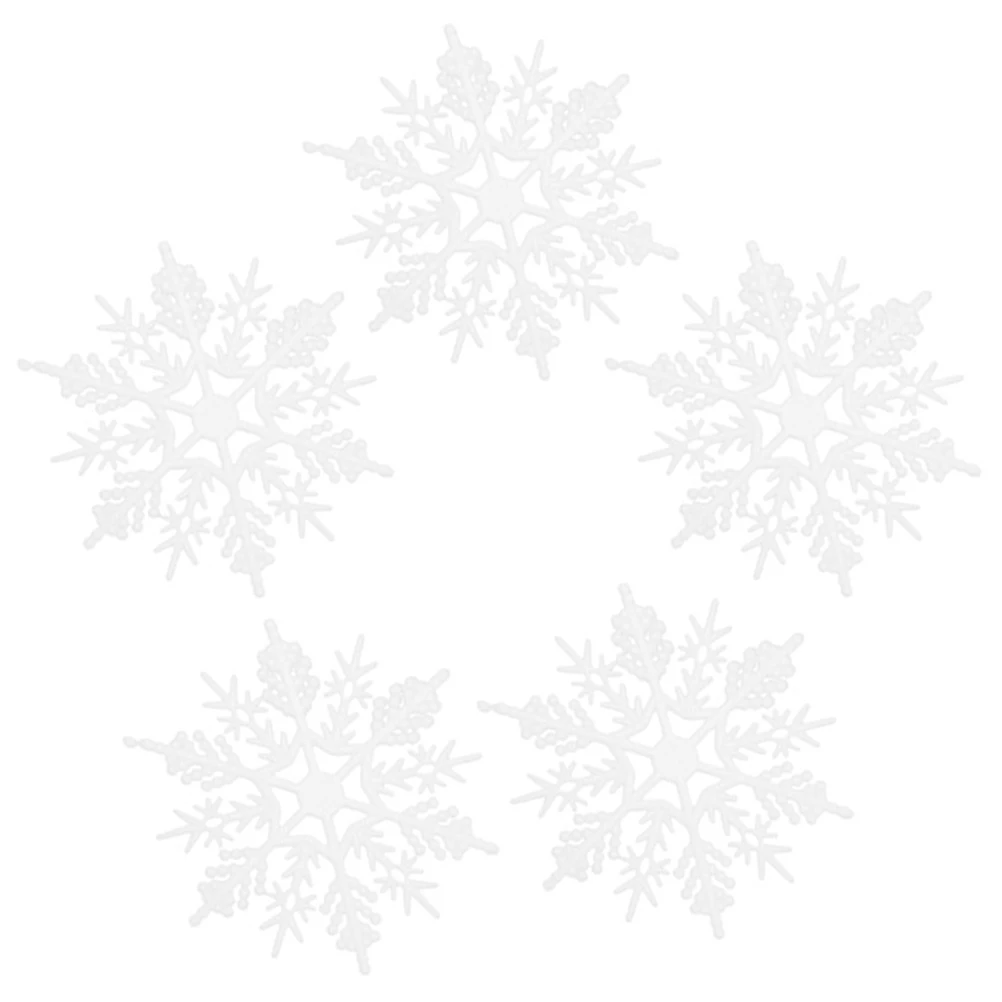 

5Pcs Christmas Snowflake Hanging Decor Sturdy Hanging Snowflake Ornament for Xmas Tree Door Wall Party Background Prop