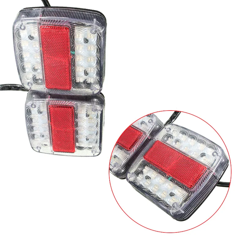 2X 12V 20 LED Tail Light Turn Signal Rear Brake Light Number License Plate For Car Truck Trailer Caravans UTE Campers ATV E-mark