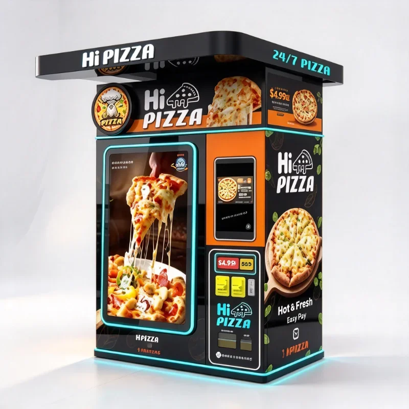 Smart Fully Automatic Pizza Vending Machine Built In Pizza Making Fresh Hot Food Retail Equipment Customized For Sale