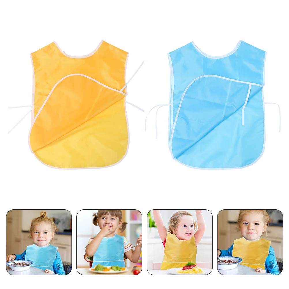 

2 Pcs Bibs Anti-slip Cover for Painting Sleeveless Smock Toddler Apron Kid Kids Waterproof Child