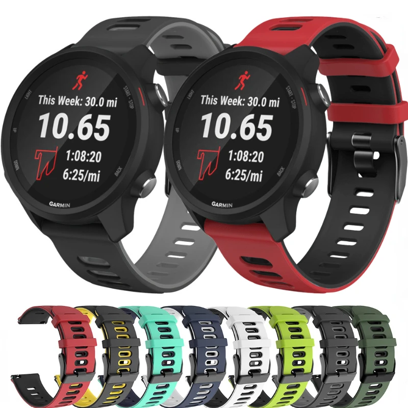 

Dual color silicone strap For Garmin Vivoactive 3/4 Samsung Galaxy watch 4 5 Breathable bracelet band for Huawei watch GT2/3 Pro