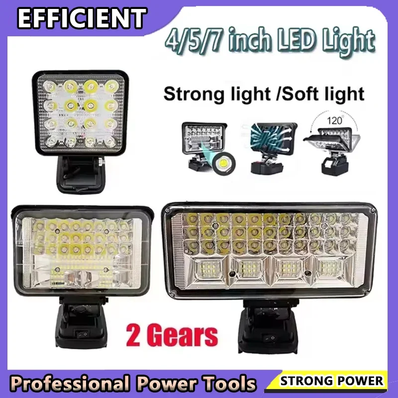 

Fit Makita LED Portable Spotlight Cordless Handheld Light for Outdoor Work Fishing Emergency 18V Battery Compatible 4/5/7 Inch O