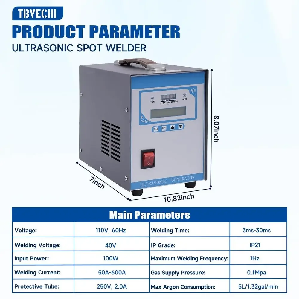 28KHz Handheld Ultrasonic Welder Portable Plastic Spot Welding Machine 700w AC110V ABS/PP/PE Joint Riveting Sealing Screw