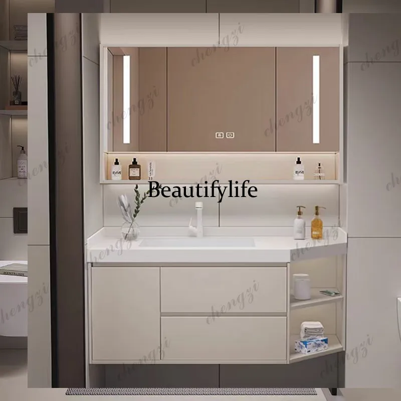 Waterproof honeycomb aluminum special-shaped beveled corner bathroom cabinet combination bathroom, washstand hand basin cabinet