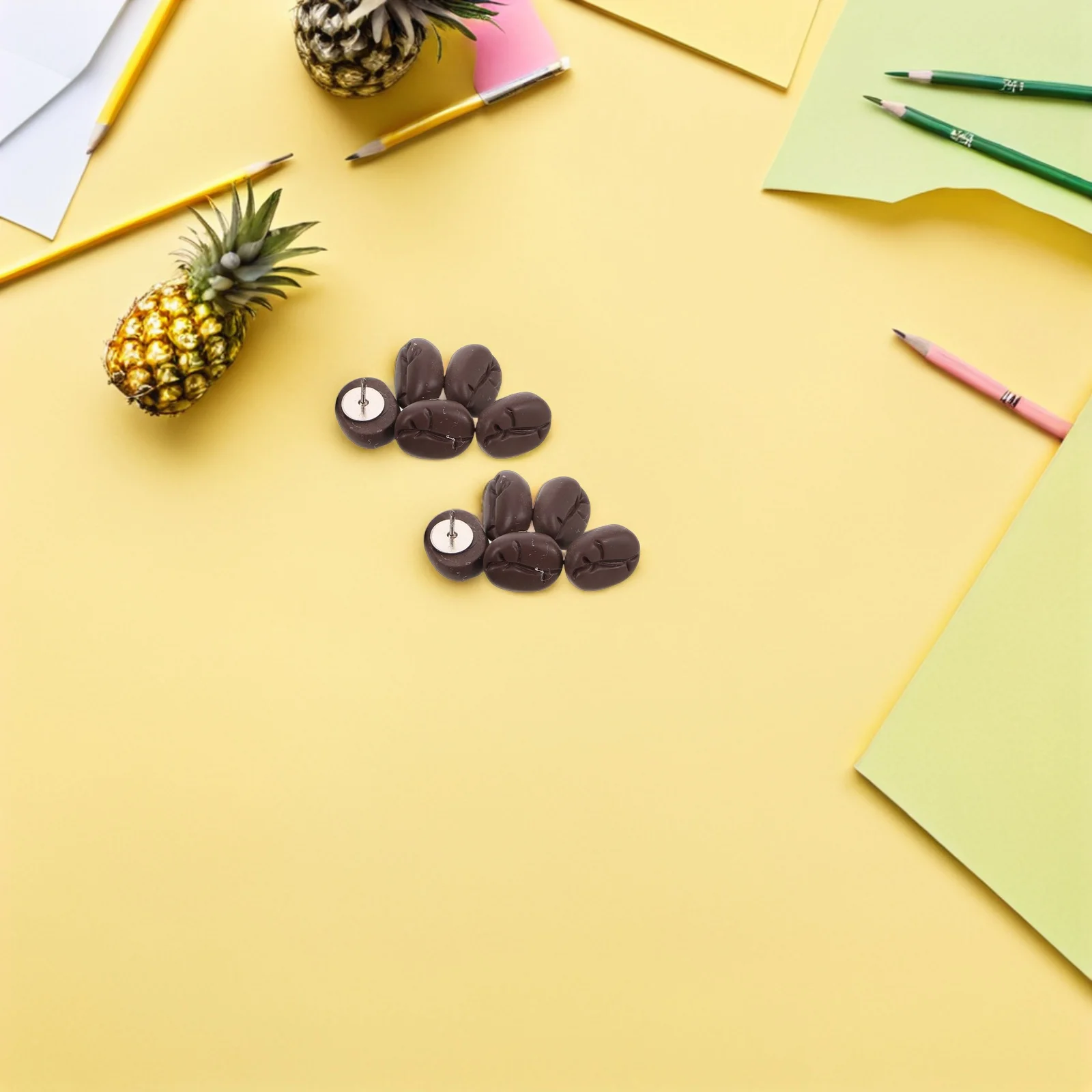 

40Pcs Decorative Coffee Bean Thumb Tacks Resin Push Pins for Bulletin Board Office School Classroom Memo Notes Holder