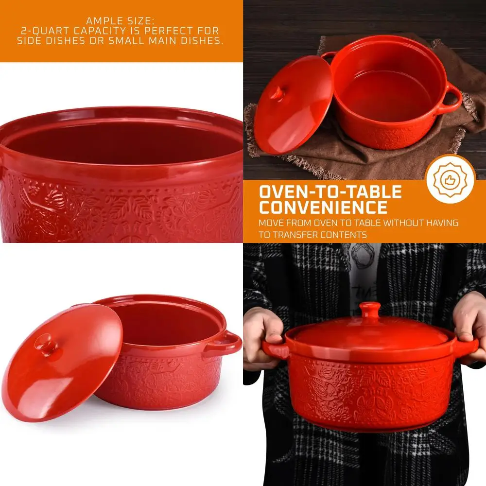 

Glass Casserole Dish with Lid and Handles - Oven Safe, Ideal for Desserts, Brownies, Soups, and Serving