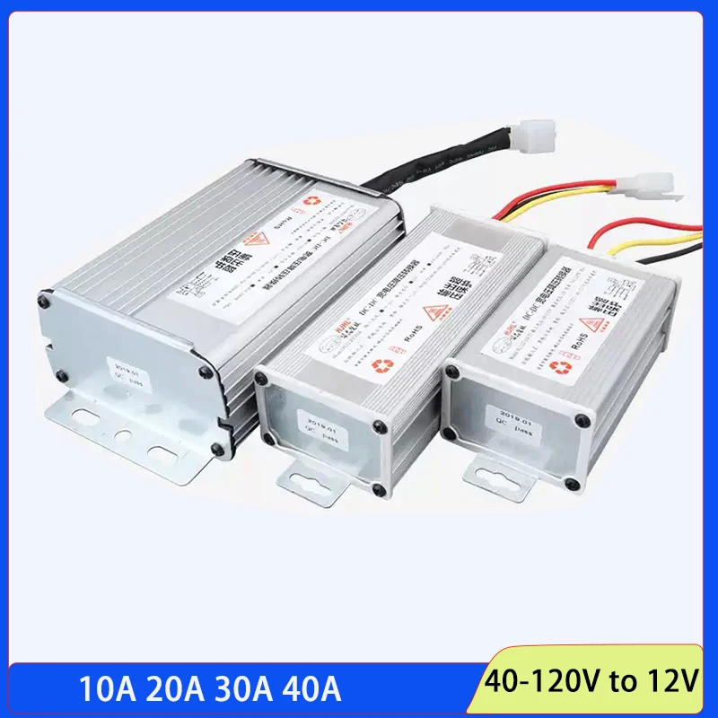 DC Voltage Step Down Module 48/60/72/84V to 12V 10A-40A High Power Buck Converter for E-Bicycle Scooter Golf cart Solar Energy
