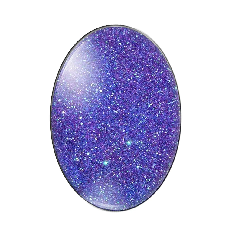 New Rainbow glitter monochromatic blingbling 13x18mm/18x25mm/30x40mm Oval photo glass cabochon demo flat back Making findings