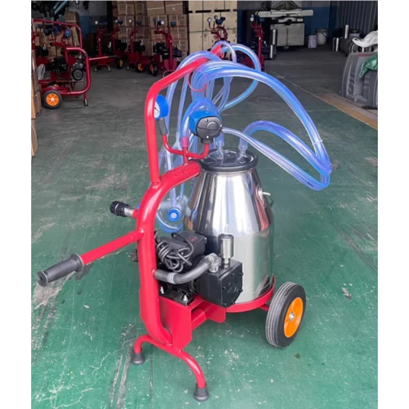 25L/30L/40L Vibration Livestock Cattle Sheep Camels Milking Hine Large Mobile Single Bucket With Plug-In Power