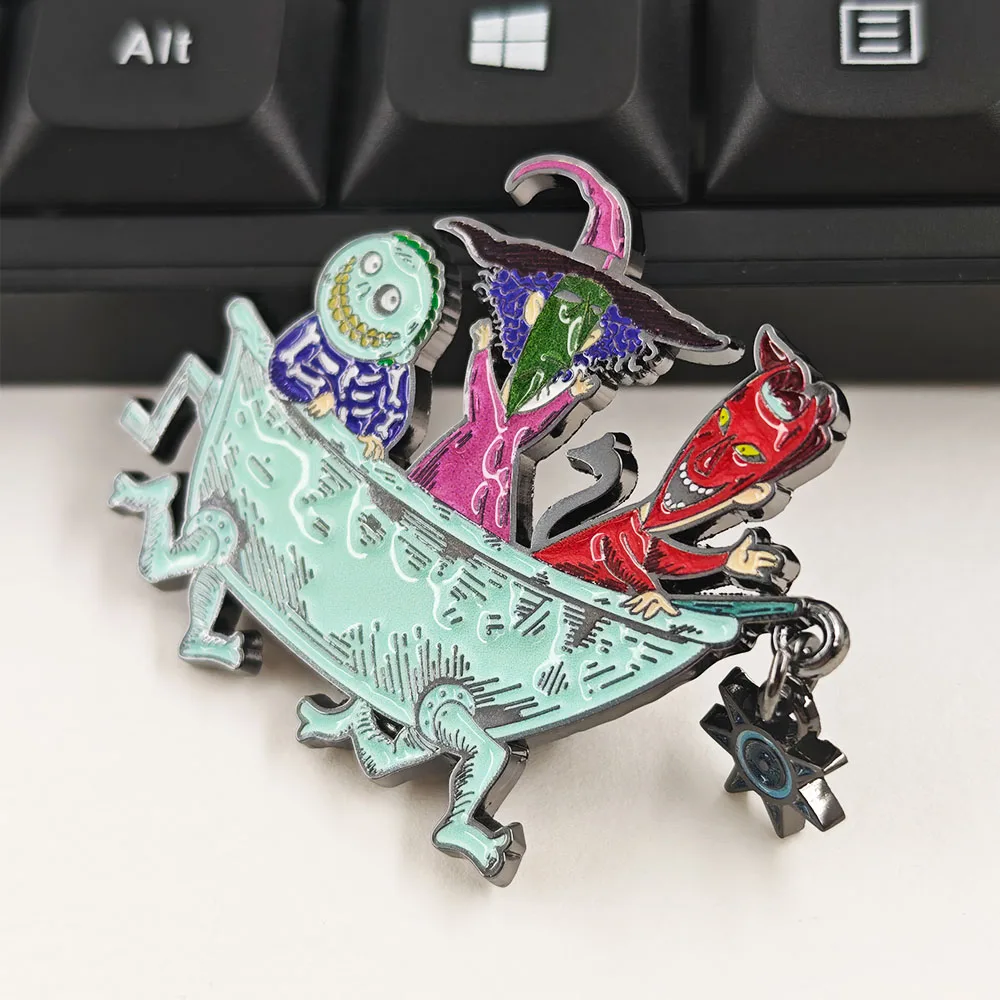 Nightmare Before Christmas Brooch Lock Shock Barrel bathtub three person enamel pin Gothic Dark Fairy Tale Badge Fans Accessory