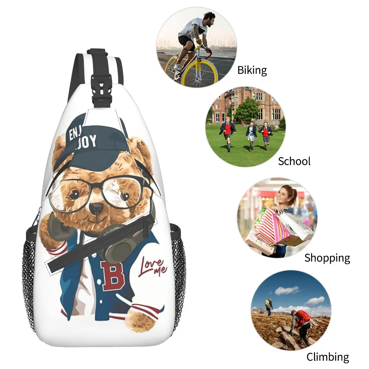 Teddy Bear Crossbody Bag Sports Hype Polo Beast Chest Bag Unisex Women Man Fashion Shoulder Backpacks Travel