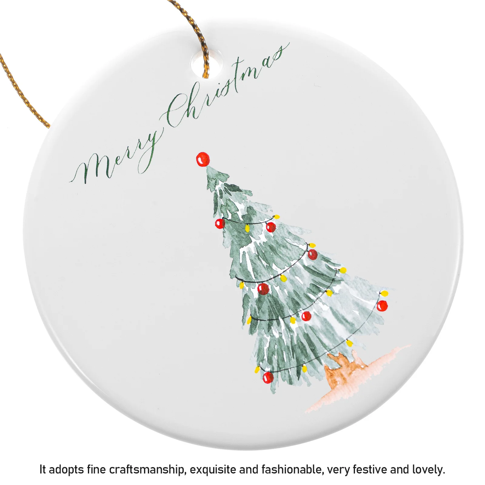 

12Pcs Round DIY Ceramic Tags Blank Hanging Ornaments Ready to Paint Creative Gift Home Decoration Crafts Dual-Side Tags