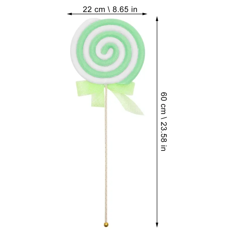2Pcs Fake Food Lollipop Props Child Christmas Crafts Carnival Swirl Lollipops Foam Party Fake Food Photo Christmas Decorations