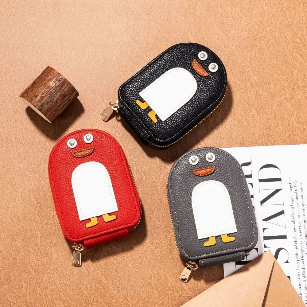 

Cute Penguins PU Credit Card Coin Wallet Holder Cute Organ Style Multi Card Coin Wallet PU Business Card Holder Wallet Pouch