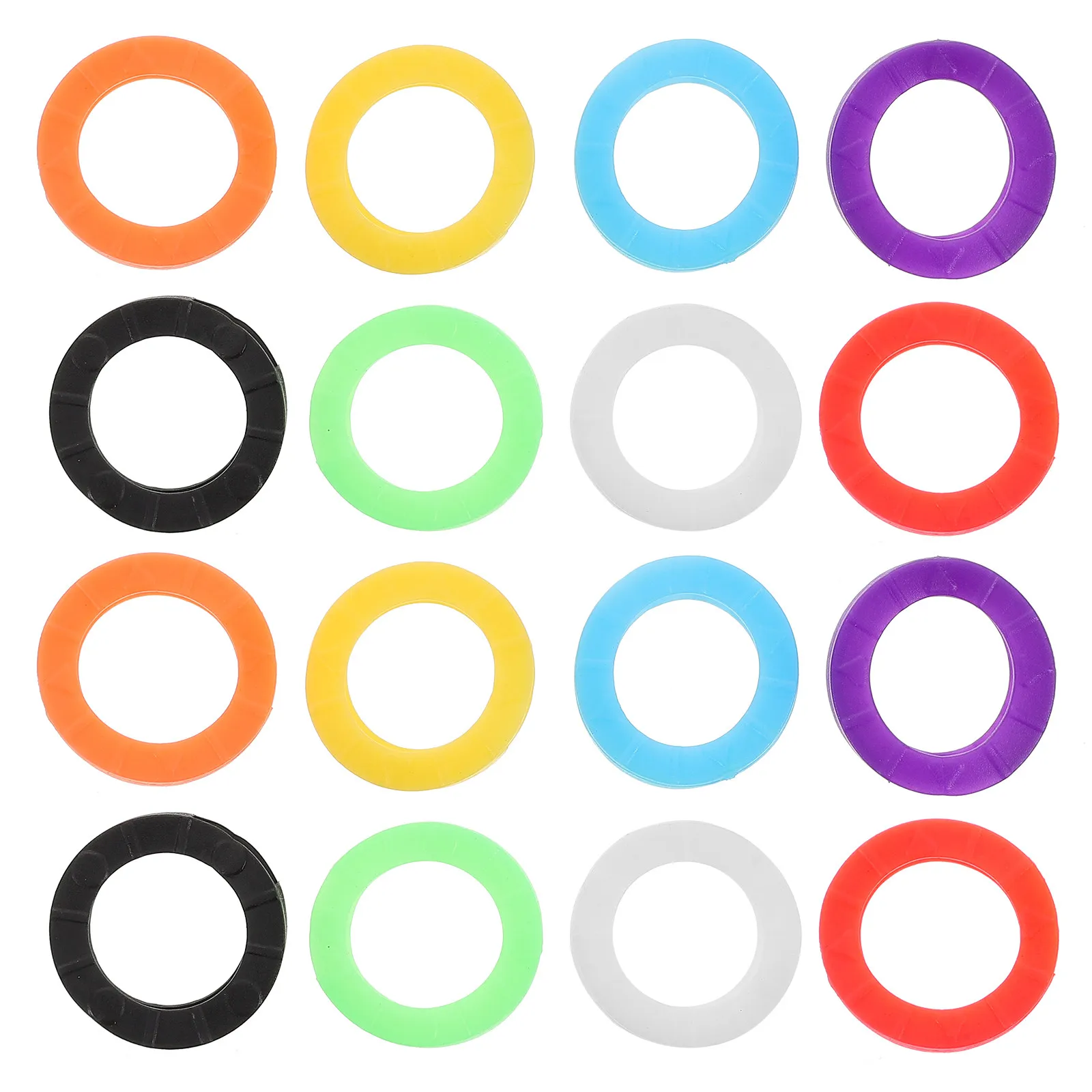 24Pcs Bright Colored Elastic Silicone Key Caps Sleeve Ring Key Identifier Color Coding Covers for Water Dust Protection