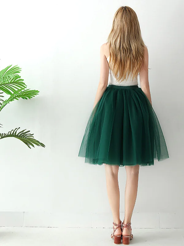 2025 New Women's Tulle Skirt Pleated f-length Adult ort Skirt Sweet Sle Mid-waist Design A-line Silhouette  Color