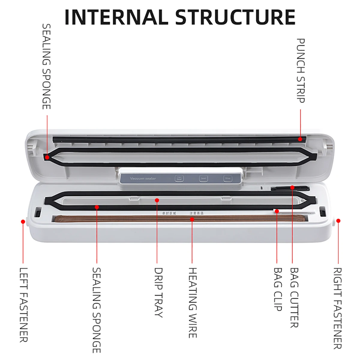 Best Dry Wet Food Vacuum Sealer Packaging Machine 220V Automatic Commercial Household Kitchen Food Vacuum Sealer with 10pcs bags