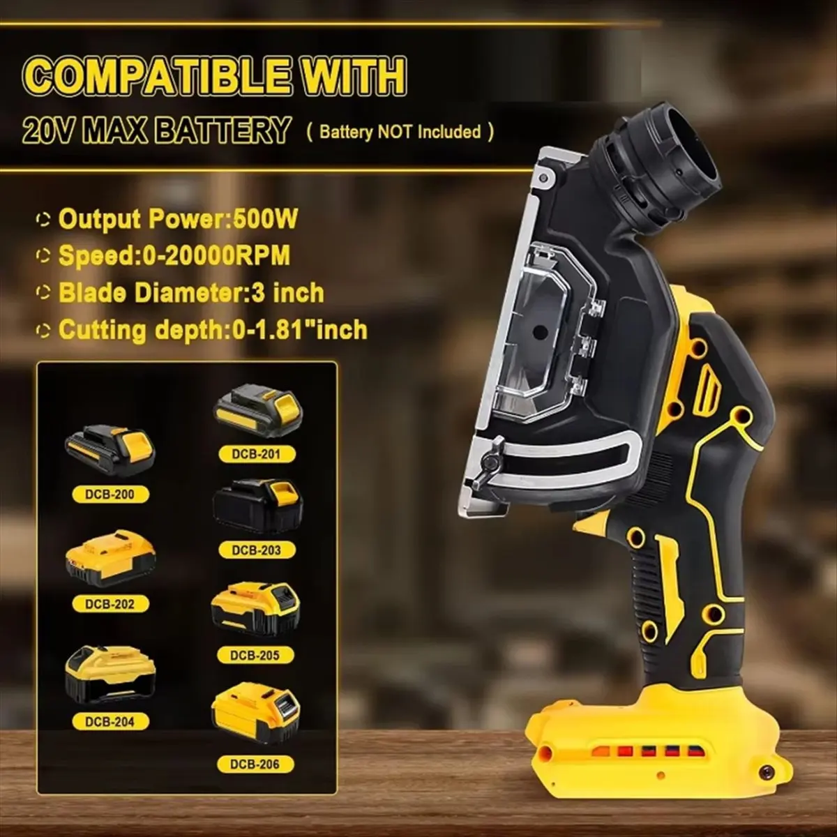 X16A Hot Cordless Electric Angle Grinder 3In Cut Off Grinding Machine Tool 3Saw Blades Removable Dust Cover Power Tool for