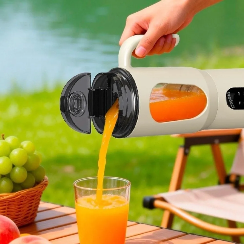 Large Capacity Portable Juice Maker Wireless Leak Proof Juicing Cup Digital Display Rechargeable Handheld Blender Bottle Office