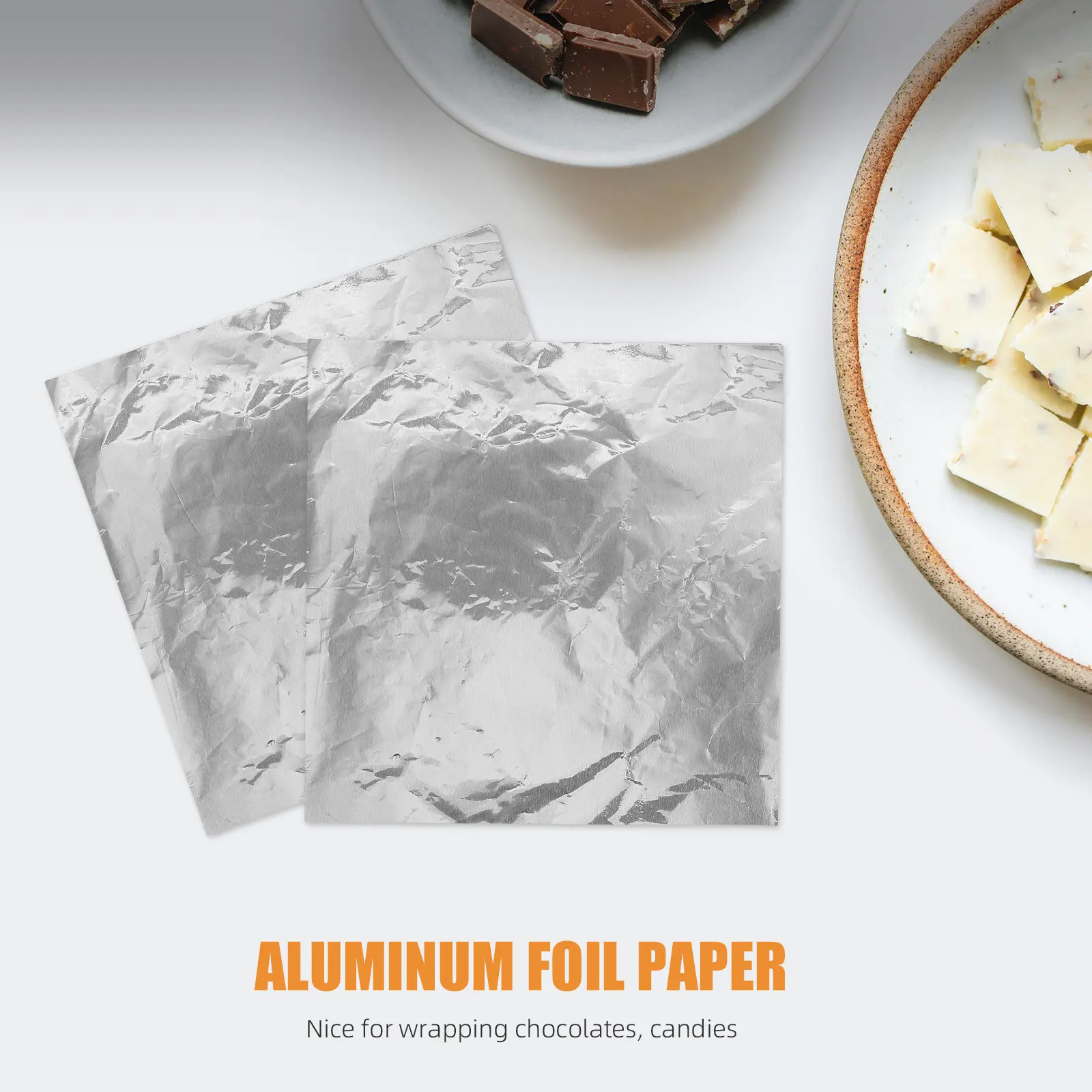 100Pcs Sturdy Aluminum Foil Wrappers Elegant Chocolate Candy Packaging Paper Freshness Preservation for Gifts Small Citrus view 4