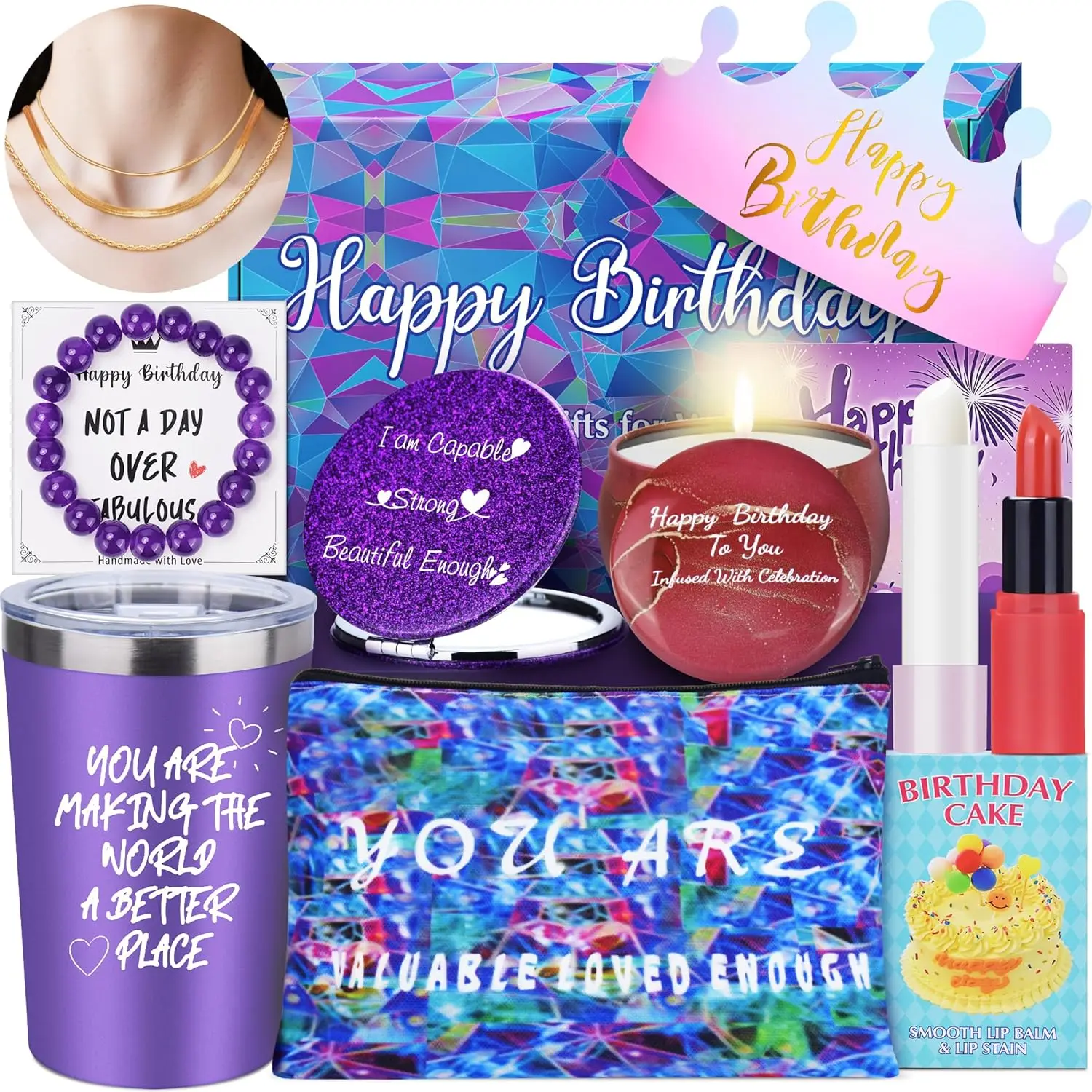 

Birthday Gift for Women,Unique Inspirational Theme Happy Birthday Gift for Her/Friendship/Sister/Best Friend/Mom/Girlfriend/Wife