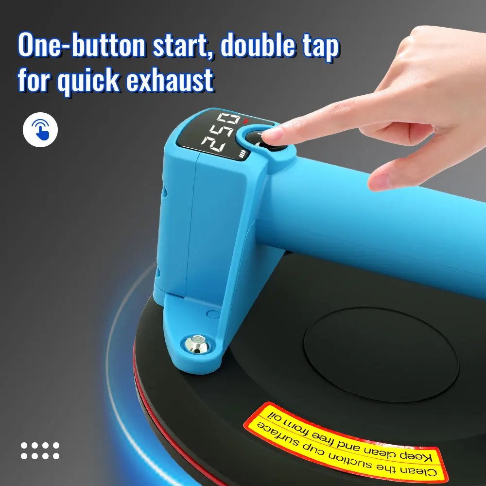 P5/P6 Electric Chargeable Vacuum Suction Cup Long Battery Life 250kg Load One-button adsorption for Handling Glass/Marble/Tiles