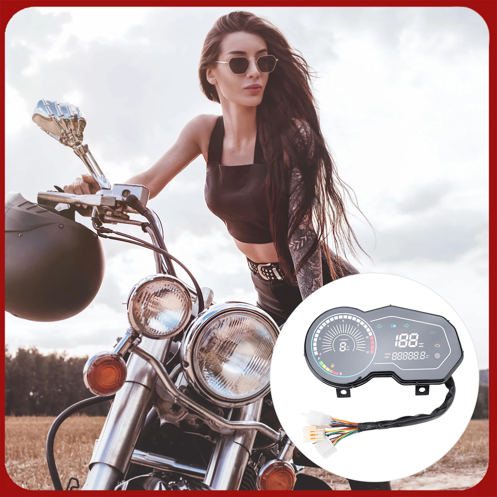 

Замена цифрового одометра спидометра мотоцикла для Italika 150z 150sz 170z, датчик скорости с дисплеем MPH KM/H