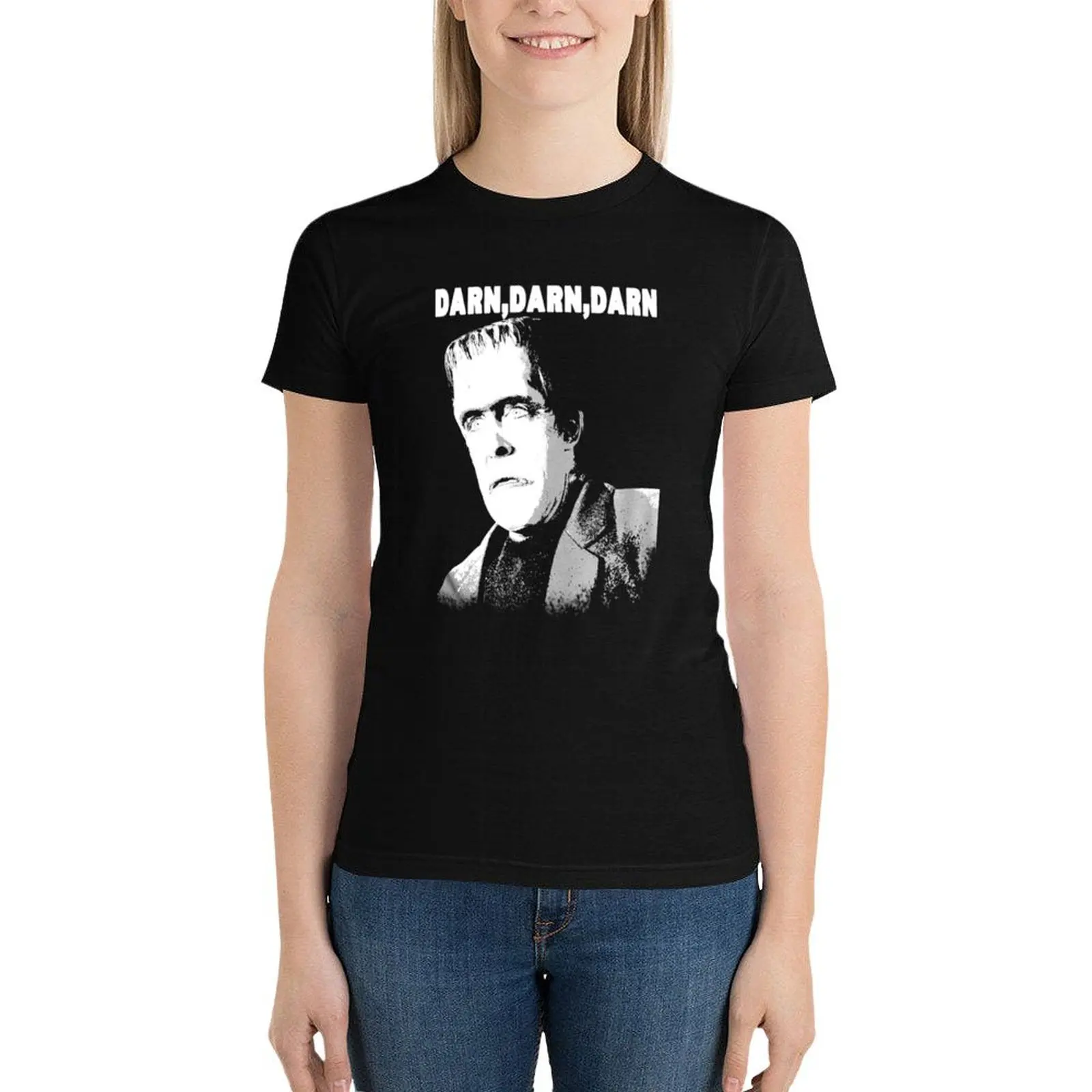 The munsters Horror Movie dracula Darn Darn Darn Sitcom Herman munster Grandpa T-Shirt female cute t-shirts for Women