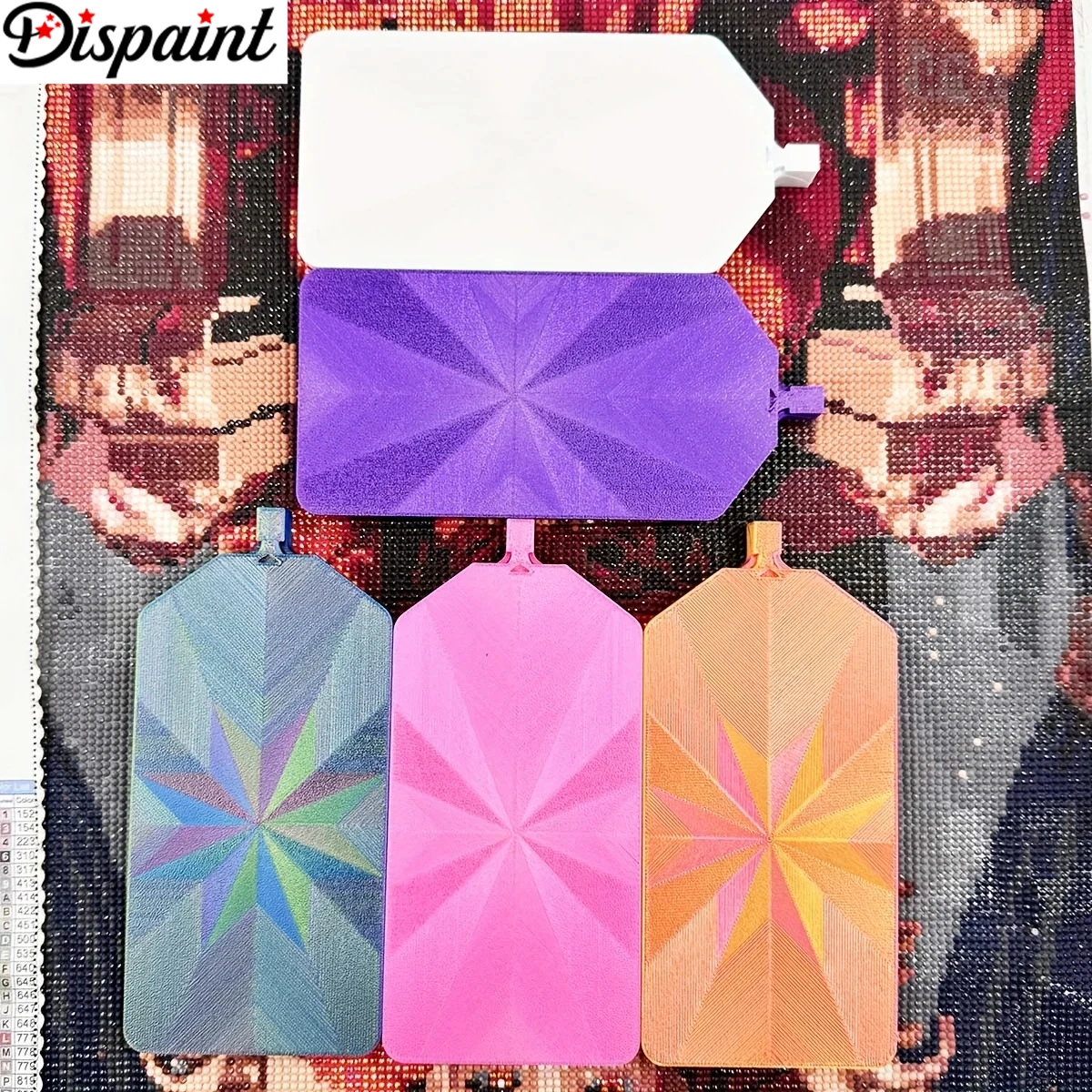 Dispaint Diamant Malerei Glitter Tablett mit Wachs Aufbewahrungsbox + Pinsel, 5D Stickerei Punkt Bohrer Zubehör Werkzeug Perlen Platte Geschenk