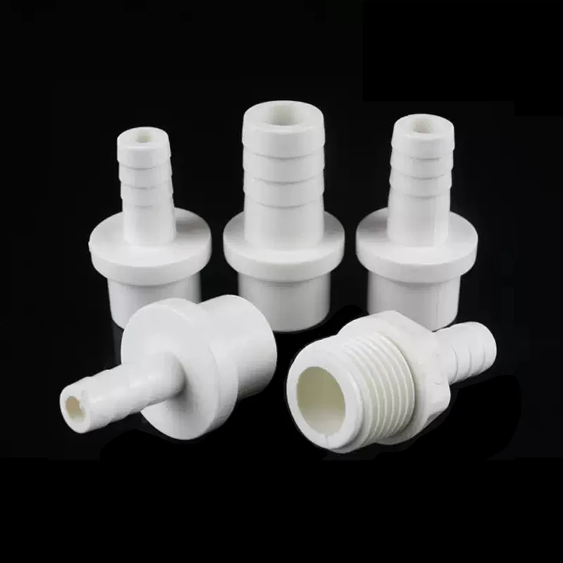 1-10PC 20-25mm to 8/10/12/14/16/18/20mm White PVC Hose Quick Connector Hard Tube Plastic Pagoda Joint PVC Pipe Adapter Fittings