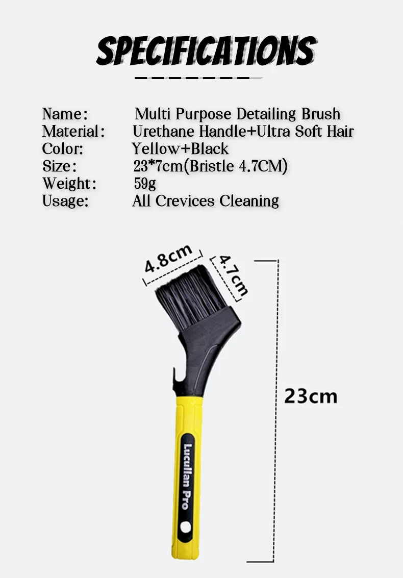 Lucullan Pro Ultraweiche Mehrzweck-Autowaschbürste, große Borstenfläche, ergonomisches Autoreinigungszubehör – Detail 3